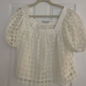 White Window Pane Blouse